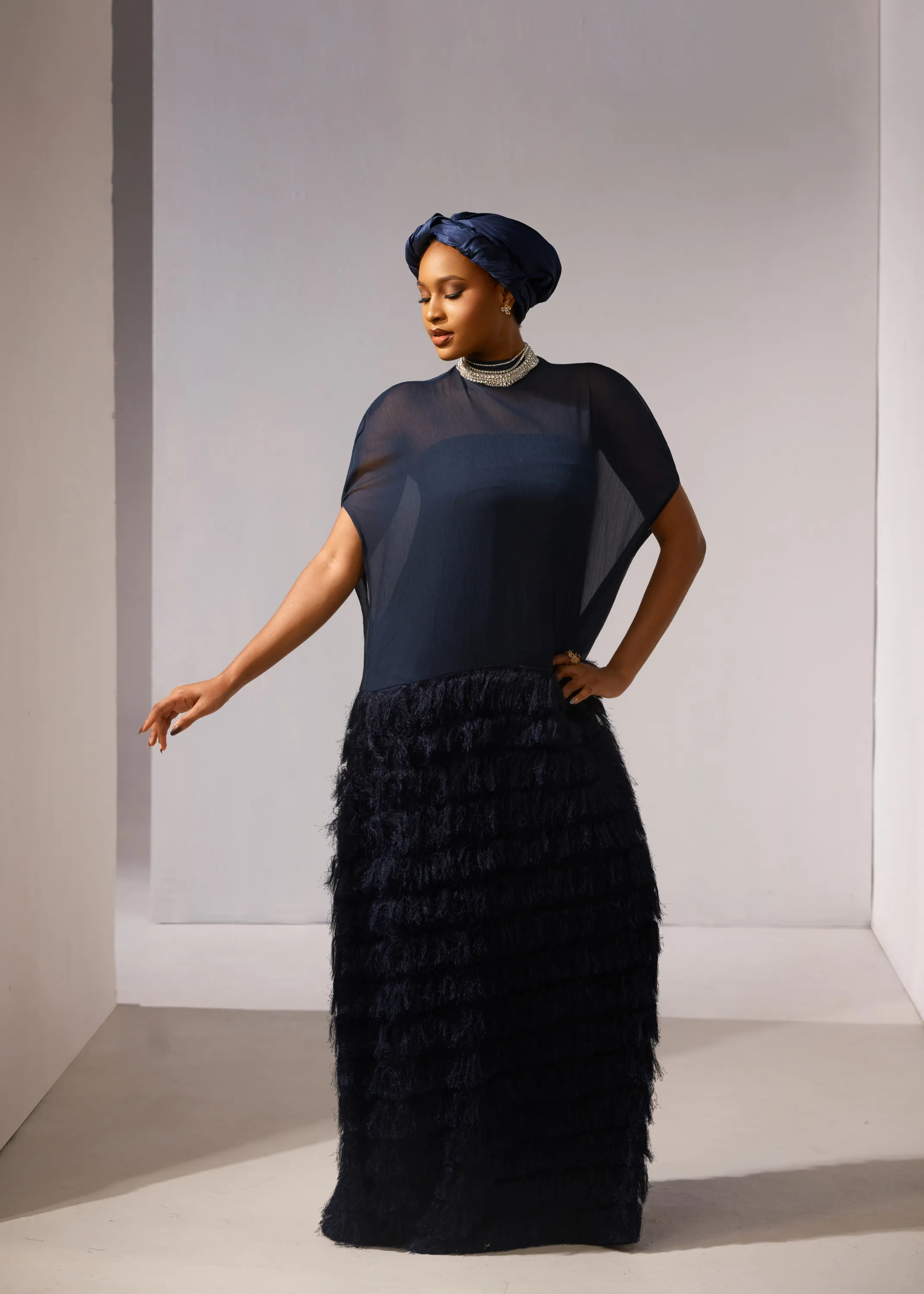 Shaggy Cape Dress
